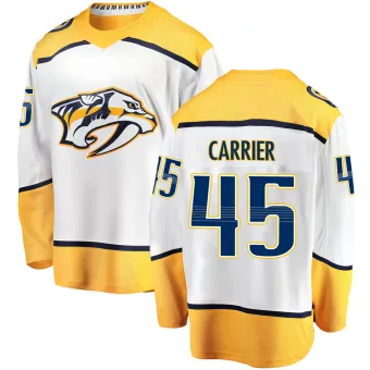 Men's Alexandre Carrier Nashville Predators Away Jersey - White Breakaway