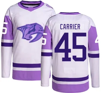 Men's Alexandre Carrier Nashville Predators Hockey Fights Cancer Jersey - Authentic