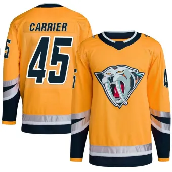 Men's Alexandre Carrier Nashville Predators Reverse Retro 2.0 Jersey - Yellow Authentic