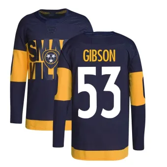 Men's Andrew Gibson Nashville Predators 2022 Stadium Series Primegreen Jersey - Navy Authentic