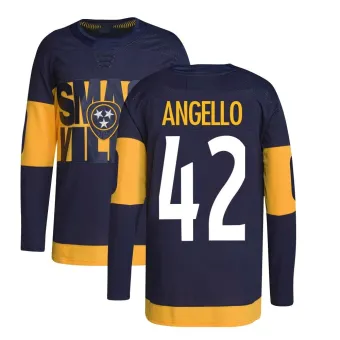 Men's Anthony Angello Nashville Predators 2022 Stadium Series Primegreen Jersey - Navy Authentic