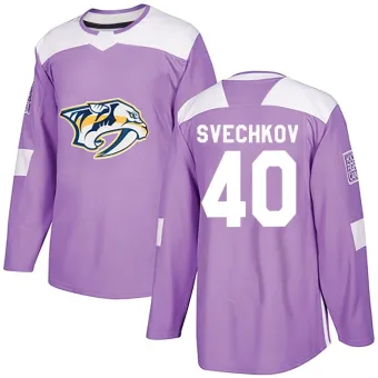 Men's Fedor Svechkov Nashville Predators Fights Cancer Practice Jersey - Purple Authentic