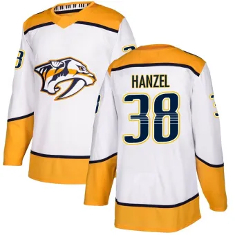 Men's Jeremy Hanzel Nashville Predators Away Jersey - White Authentic