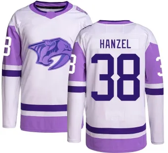 Men's Jeremy Hanzel Nashville Predators Hockey Fights Cancer Jersey - Authentic