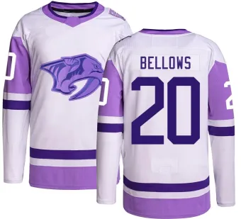 Men's Kieffer Bellows Nashville Predators Hockey Fights Cancer Jersey - Authentic