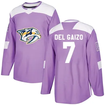 Men's Marc Del Gaizo Nashville Predators Fights Cancer Practice Jersey - Purple Authentic