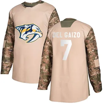 Men's Marc Del Gaizo Nashville Predators Veterans Day Practice Jersey - Camo Authentic