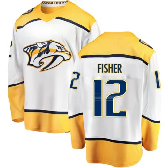 Men's Mike Fisher Nashville Predators Away Jersey - White Breakaway