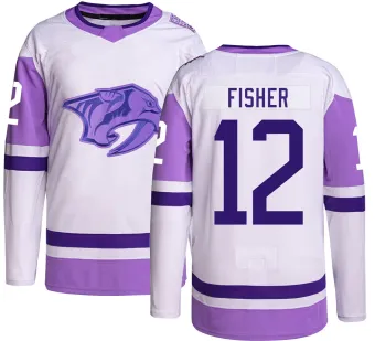 Men's Mike Fisher Nashville Predators Hockey Fights Cancer Jersey - Authentic