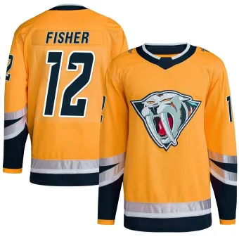 Men's Mike Fisher Nashville Predators Reverse Retro 2.0 Jersey - Yellow Authentic