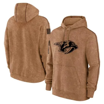 Men's Nashville Predators 2023 Salute to Service Club Pullover Hoodie - Brown