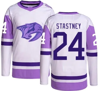 Men's Spencer Stastney Nashville Predators Hockey Fights Cancer Jersey - Authentic