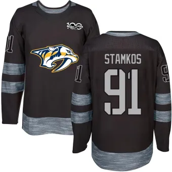 Men's Steven Stamkos Nashville Predators 1917-2017 100th Anniversary Jersey - Black Authentic