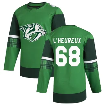 Men's Zachary L'Heureux Nashville Predators 2020 St. Patrick's Day Jersey - Green Authentic