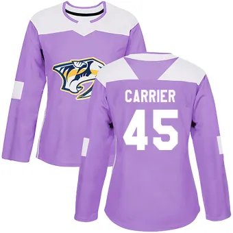 Women's Alexandre Carrier Nashville Predators Fights Cancer Practice Jersey - Purple Authentic