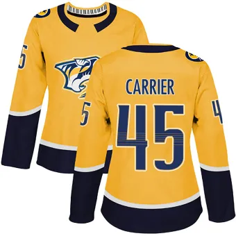 Women's Alexandre Carrier Nashville Predators Home Jersey - Gold Authentic