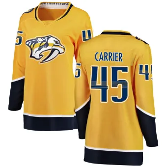 Women's Alexandre Carrier Nashville Predators Home Jersey - Yellow Breakaway