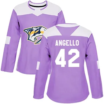 Women's Anthony Angello Nashville Predators Fights Cancer Practice Jersey - Purple Authentic