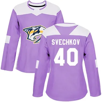 Women's Fedor Svechkov Nashville Predators Fights Cancer Practice Jersey - Purple Authentic