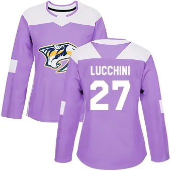 Women's Jacob Lucchini Nashville Predators Fights Cancer Practice Jersey - Purple Authentic