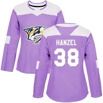 Women's Jeremy Hanzel Nashville Predators Fights Cancer Practice Jersey - Purple Authentic