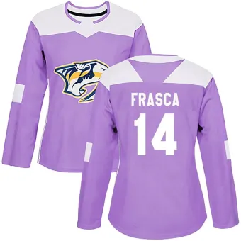 Women's Jordan Frasca Nashville Predators Fights Cancer Practice Jersey - Purple Authentic