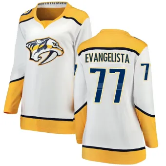 Women's Luke Evangelista Nashville Predators Away Jersey - White Breakaway