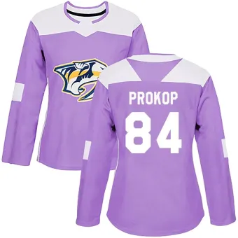 Women's Luke Prokop Nashville Predators Fights Cancer Practice Jersey - Purple Authentic