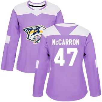 Women's Michael McCarron Nashville Predators Fights Cancer Practice Jersey - Purple Authentic