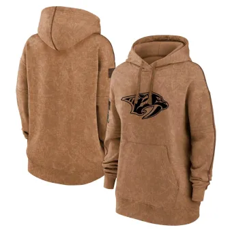 Women's Nashville Predators 2023 Salute to Service Pullover Hoodie - Brown