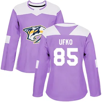 Women's Ryan Ufko Nashville Predators Fights Cancer Practice Jersey - Purple Authentic