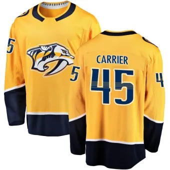 Youth Alexandre Carrier Nashville Predators Home Jersey - Gold Breakaway