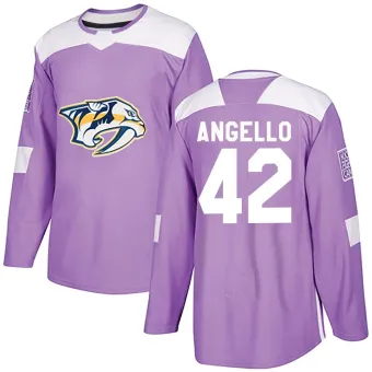 Youth Anthony Angello Nashville Predators Fights Cancer Practice Jersey - Purple Authentic