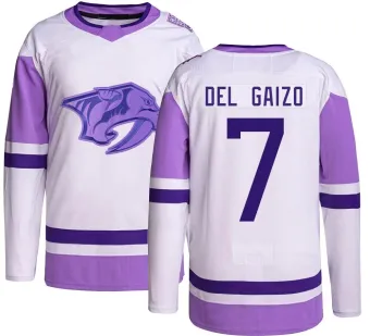 Youth Marc Del Gaizo Nashville Predators Hockey Fights Cancer Jersey - Authentic